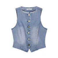 Weekend Women's Vacation Streetwear Solid Color Cotton Polyester Denim Pant Co-ord Set Shorts Sets main image 3