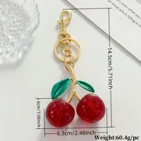 1 Piece All Seasons Alloy Resin Cherry Bag Pendant Keychain main image 2