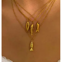 Vintage Style Classic Style Small Fish 316L Stainless Steel  Irregular 18K Gold Plated Women's Pendant Necklace main image 7