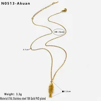 Vintage Style Classic Style Small Fish 316L Stainless Steel  Irregular 18K Gold Plated Women's Pendant Necklace sku image 3