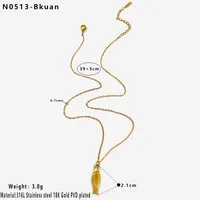 Vintage Style Classic Style Small Fish 316L Stainless Steel  Irregular 18K Gold Plated Women's Pendant Necklace sku image 4