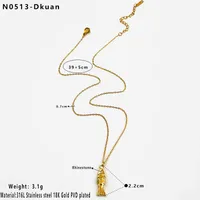 Vintage Style Classic Style Small Fish 316L Stainless Steel  Irregular 18K Gold Plated Women's Pendant Necklace sku image 9