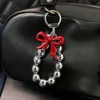 1 Piece Sweet Commute Heart Shape Bow Knot Acrylic Unisex Bag Pendant Keychain main image 3