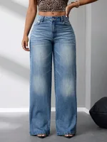Women's Daily Street Simple Style Classic Style Solid Color Full Length Jeans sku image 3