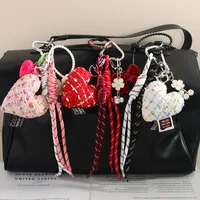 1 Piece All Seasons Cloth Heart Shape Bow Knot Bag Pendant main image 1