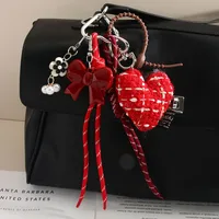 1 Piece All Seasons Cloth Heart Shape Bow Knot Bag Pendant main image 2