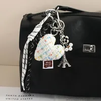 1 Piece All Seasons Cloth Heart Shape Bow Knot Bag Pendant main image 4