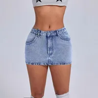 Women's Denim Skirt Streetwear Solid Color Short Mini Dress Daily Street main image 4