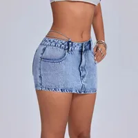 Women's Denim Skirt Streetwear Solid Color Short Mini Dress Daily Street main image 5