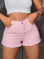 Women's Daily Street Streetwear Solid Color Shorts Jeans sku image 1