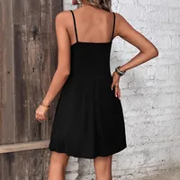 Women's Strap Dress Vacation Classic Style Strap Sleeveless Solid Color Knee-Length Holiday Daily main image 4