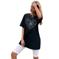 Women's T-shirt Short Sleeve T-Shirts Streetwear Spider Web sku image 3