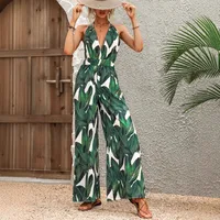 Women's Holiday Daily Vacation Classic Style Plant Full Length Jumpsuits main image 3