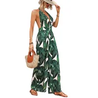 Women's Holiday Daily Vacation Classic Style Plant Full Length Jumpsuits main image 4