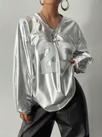 Women's T-shirt Long Sleeve T-Shirts Streetwear Solid Color sku image 2