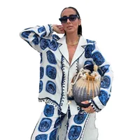 Daily Street Women's Classic Style Printing Abstract Polyester Pant Co-ord Set Shorts Sets main image 5