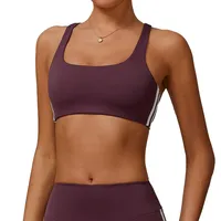 Sports Solid Color Nylon Spandex U Neck Sports Bra Sports Vest main image 1