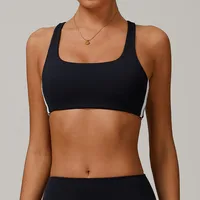 Sports Solid Color Nylon Spandex U Neck Sports Bra Sports Vest sku image 2