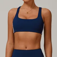 Sports Solid Color Nylon Spandex U Neck Sports Bra Sports Vest sku image 16