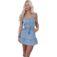 Women's Strap Dress Cowboy Style Classic Style Boat Neck Strap Sleeveless Solid Color Above Knee Daily main image 5