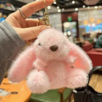 1 Piece Cute Rabbit Plush Unisex Bag Pendant Keychain sku image 1