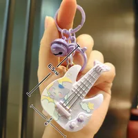 1 Piece Cute Guitar Plastic Unisex Bag Pendant Keychain main image 2