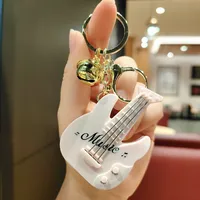1 Piece Cute Guitar Plastic Unisex Bag Pendant Keychain sku image 9