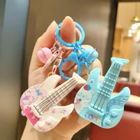 1 Piece Cute Guitar Plastic Unisex Bag Pendant Keychain main image 3
