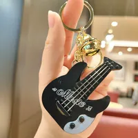 1 Piece Cute Guitar Plastic Unisex Bag Pendant Keychain sku image 6