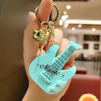 1 Piece Cute Guitar Plastic Unisex Bag Pendant Keychain sku image 10
