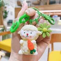 1 Piece Cute Sheep Resin Unisex Bag Pendant Keychain sku image 2