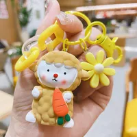 1 Piece Cute Sheep Resin Unisex Bag Pendant Keychain sku image 1