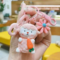 1 Piece Cute Sheep Resin Unisex Bag Pendant Keychain sku image 5