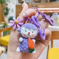 1 Piece Cute Sheep Resin Unisex Bag Pendant Keychain sku image 3