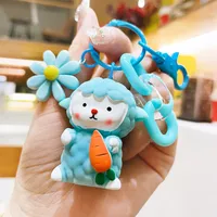 1 Piece Cute Sheep Resin Unisex Bag Pendant Keychain sku image 4