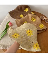 Women's Elegant Basic Simple Style Daisy Curved Eaves Straw Hat main image 7