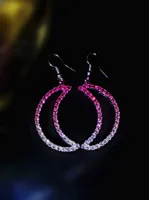1 Pair Simple Style Shiny Moon Rhinestone Drop Earrings sku image 7