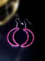 1 Pair Simple Style Shiny Moon Rhinestone Drop Earrings sku image 8