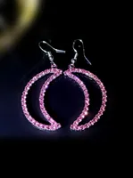 1 Pair Simple Style Shiny Moon Rhinestone Drop Earrings sku image 4