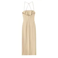 Women's Tight Skirt Casual Sexy Strap Sleeveless Solid Color Maxi Long Dress Casual Wedding Banquet main image 6