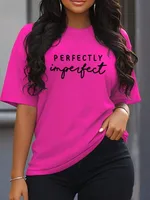 Women's T-shirt Short Sleeve T-Shirts Printing Casual Vocabulary Words/Name main image 2