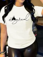 Women's T-shirt Short Sleeve T-Shirts Printing Casual Vocabulary Words/Name main image 5