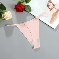 Solid Color Low Waist Thong Panties main image 2