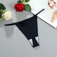 Solid Color Low Waist Thong Panties main image 6