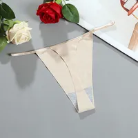 Solid Color Low Waist Thong Panties main image 7