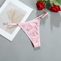 Solid Color Low Waist Thong Panties main image 4