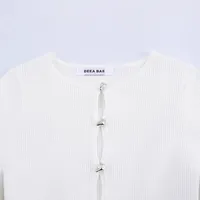 Women's Cardigan Long Sleeve Sweaters & Cardigans Streetwear Solid Color main image 3