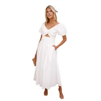 Women's Sheath Dress Basic Simple Style Classic Style V Neck Short Sleeve Solid Color Maxi Long Dress Casual Daily sku image 3