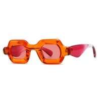 Casual Solid Color Pc Gradient Tinted Lenses Square Full Frame Glasses main image 3