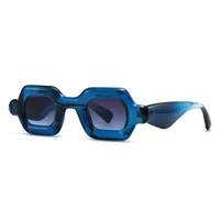 Casual Solid Color Pc Gradient Tinted Lenses Square Full Frame Glasses main image 4